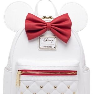 Loungefly Disney White and Red Bow Kids Backpack
